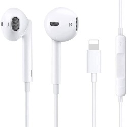 Écouteurs Filaires pour iPhone, Écouteurs Intra-Auriculaires, Casque Antibruit Stéréo HiFi avec Micro et Contrôle du Volume, Com