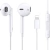 Écouteurs Filaires pour iPhone, Écouteurs Intra-Auriculaires, Casque Antibruit Stéréo HiFi avec Micro et Contrôle du Volume, Com