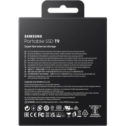 Samsung SSD Externe T9 Portable, 4 To, Vitesses de lecture/écriture jusqu'à 2000 Mo/s¹, USB 3.2 Gen 2x2, Compatible Mac, PC, And