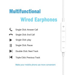 Écouteurs Filaires pour iPhone, Écouteurs Intra-Auriculaires, Casque Antibruit Stéréo HiFi avec Micro et Contrôle du Volume, Com