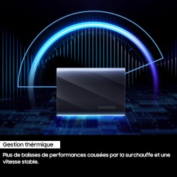 Samsung SSD Externe T9 Portable, 4 To, Vitesses de lecture/écriture jusqu'à 2000 Mo/s¹, USB 3.2 Gen 2x2, Compatible Mac, PC, And