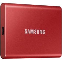 Samsung SSD Externe T7 1 To, Rouge, MU-PC1T0R/WW, Vitesse de lecture/écriture jusqu'à 1050 Mo/s, Sécurisation par mot de passe