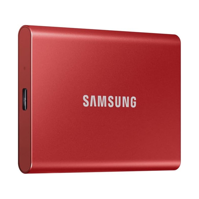 Samsung SSD Externe T7 1 To, Rouge, MU-PC1T0R/WW, Vitesse de lecture/écriture jusqu'à 1050 Mo/s, Sécurisation par mot de passe