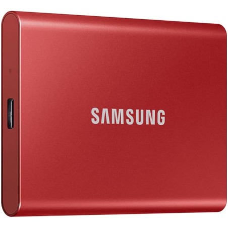 Samsung SSD Externe T7 1 To, Rouge, MU-PC1T0R/WW, Vitesse de lecture/écriture jusqu'à 1050 Mo/s, Sécurisation par mot de passe