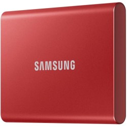 Samsung SSD Externe T7 1 To, Rouge, MU-PC1T0R/WW, Vitesse de lecture/écriture jusqu'à 1050 Mo/s, Sécurisation par mot de passe