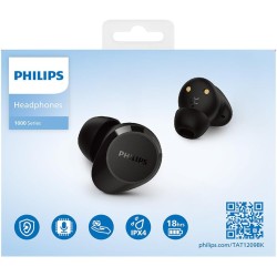 Philips tat1209bk true wireless in ear bluetooth headphones - small buds. great value natural sound. dynamic bass, pocket-sized 