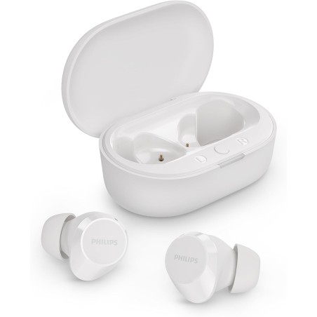 Philips tat1209wt true wireless in ear bluetooth headphones - small buds. great value natural sound. dynamic bass, pocket-sized 