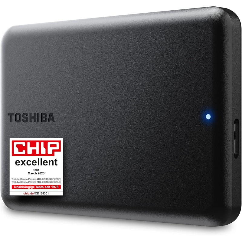 Toshiba Canvio Partner 2TB Portable 2.5'' External Hard Drive, USB 3.2, Compatible Mac & Windows. Xbox, PS4, PS5 (HDTB520EK3AB)