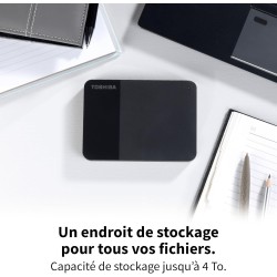 Toshiba 2TB Canvio Ready - Disque Dur Externe Portable de 2,5 Pouces avec SuperSpeed USB 3.2 Gen 1, Compatible avec Microsoft Wi