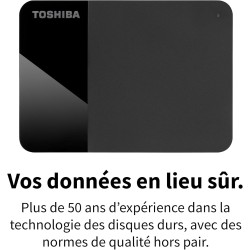Toshiba 2TB Canvio Ready - Disque Dur Externe Portable de 2,5 Pouces avec SuperSpeed USB 3.2 Gen 1, Compatible avec Microsoft Wi