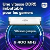 Crucial Pro RAM DDR5 32Go Kit (2x16Go) 6400MHz CL38, Overclocking Gaming, Intel XMP 3.0 / AMD Expo, PC Mémoire, Blanc - CP2K16G6