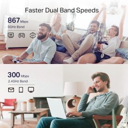 TP-Link Répéteur WiFi Puissant RE330, Amplificateur AC1200 Mbps, Port Ethernet Gigabit, Compatible avec Les Box Internet, Profit