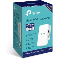 TP-Link Répéteur WiFi Puissant RE330, Amplificateur AC1200 Mbps, Port Ethernet Gigabit, Compatible avec Les Box Internet, Profit