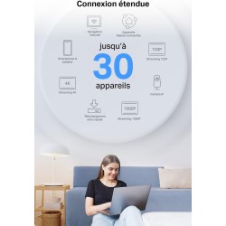 TP-Link Répéteur WiFi 6 Mesh (RE600X), Amplificateur WiFi AX1800 Couvre jusqu'à 100 m², WiFi Extender, WiFi Booster, 1 Port Ethe