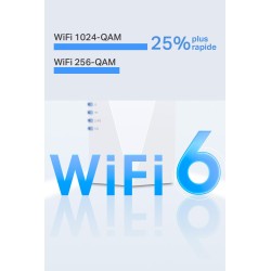 TP-Link Répéteur WiFi 6 Mesh (RE600X), Amplificateur WiFi AX1800 Couvre jusqu'à 100 m², WiFi Extender, WiFi Booster, 1 Port Ethe