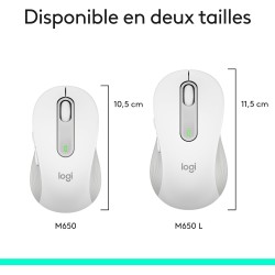 Logitech signature m650 l souris sans fil grande taille - pour mains larges, pile 2 ans, clics silencieux, boutons de côtés prog