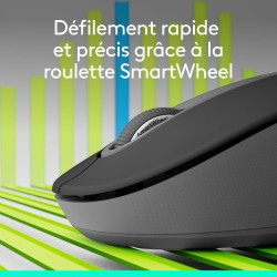 Logitech signature m650 l left souris sans fil - pour grandes mains gauches, pile 2 ans, clics silencieux, boutons de côtés prog