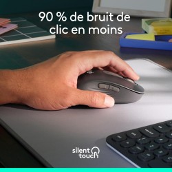 Logitech signature m650 l left souris sans fil - pour grandes mains gauches, pile 2 ans, clics silencieux, boutons de côtés prog