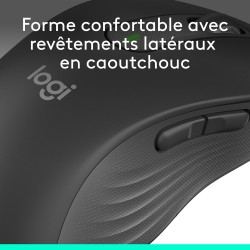Logitech signature m650 l left souris sans fil - pour grandes mains gauches, pile 2 ans, clics silencieux, boutons de côtés prog