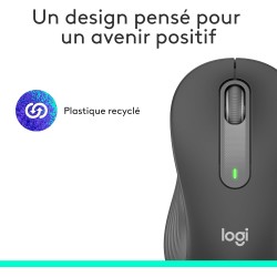 Logitech signature m650 l left souris sans fil - pour grandes mains gauches, pile 2 ans, clics silencieux, boutons de côtés prog