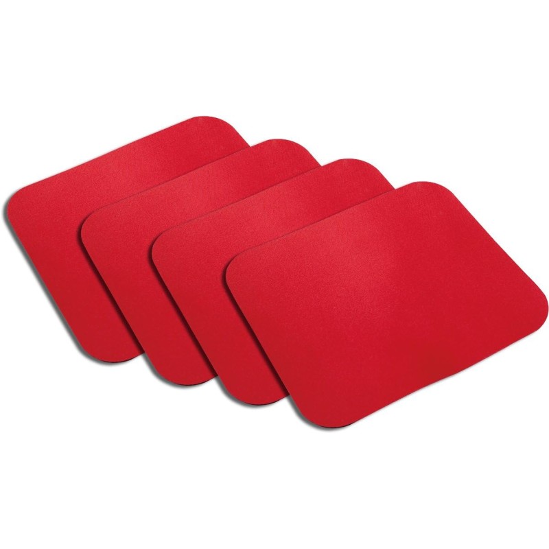 LogiLink ID0096 Tapis de souris 3 x 220 x 250 mm Rot | 4er Pack