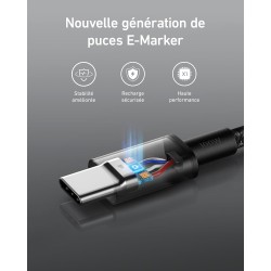 Anker Câble USB C vers USB C, 100W 333 Câble usb c Charge Rapide, pour iPhone 16/15/16 Pro Max/16 Plus/15 Plus MacBook Pro 2024,