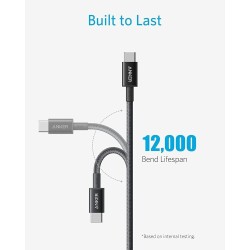 Anker Câble USB C vers USB C, 100W Câble de Charge usb c, 2 pack, pour iPhone 17/16/17 Pro/17 Plus/17 ProMax, MacBook Pro/Air, i