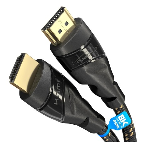 KabelDirekt – Câble HDMI 8K/4K – 0,25m – 8K@60Hz (cuivre supplémentaire pour Ultra HD rapide, gaine en nylon, 4K@120Hz/8K@60Hz –