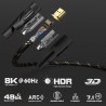 KabelDirekt – Câble HDMI 8K/4K – 0,25m – 8K@60Hz (cuivre supplémentaire pour Ultra HD rapide, gaine en nylon, 4K@120Hz/8K@60Hz –