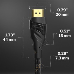 KabelDirekt – Câble HDMI 8K/4K – 0,25m – 8K@60Hz (cuivre supplémentaire pour Ultra HD rapide, gaine en nylon, 4K@120Hz/8K@60Hz –