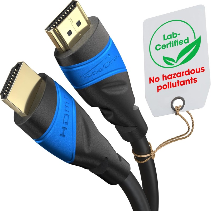 KabelDirekt – Câble HDMI 8K / 4K – 0,3m et autres longueurs (0,15m à 22,5m) – Câble HDMI conçu en Allemagne – 10K/8K@60Hz/4K@120
