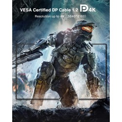IVANKY Câble DisplayPort 144Hz 2m, [Certifié VESA] Supporte 4K@60Hz, 2K@144Hz, 2K@165Hz, avec FreeSync et G-Sync, pour ASUS, Del