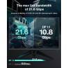 IVANKY Câble DisplayPort 144Hz 2m, [Certifié VESA] Supporte 4K@60Hz, 2K@144Hz, 2K@165Hz, avec FreeSync et G-Sync, pour ASUS, Del