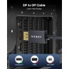 IVANKY Câble DisplayPort 144Hz 2m, [Certifié VESA] Supporte 4K@60Hz, 2K@144Hz, 2K@165Hz, avec FreeSync et G-Sync, pour ASUS, Del