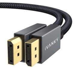 IVANKY Câble DisplayPort vers DisplayPort 1m Ultra HD 4K Câble DP Mâle Mâle en Nylon Tressé & Plaqués Or [4K@60Hz, 2K@165Hz, 2K@