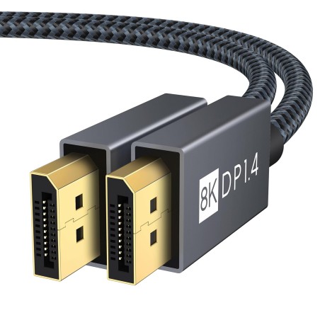 IVANKY Câble DisplayPort 1.4, 8K@60Hz, 4K@ 144Hz, 4K@75Hz y 1080@240Hz, Câble DisplayPort 1.4 Compatible avec HDR, FreeSync, G-S
