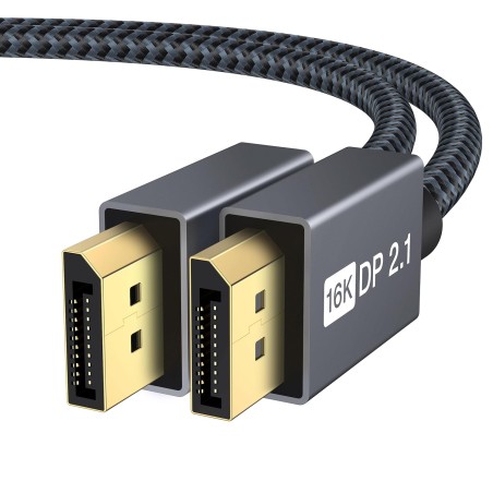 IVANKY Câble DisplayPort 16K 2.1/2.0 2M, 4K@240Hz/165Hz/144Hz, 16K@60Hz, 8K@120Hz, 2K@240Hz, Câble DP 2.0 Compatible avec HDR10,