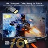 IVANKY Câble DisplayPort 16K 2.1/2.0 2M, 4K@240Hz/165Hz/144Hz, 16K@60Hz, 8K@120Hz, 2K@240Hz, Câble DP 2.0 Compatible avec HDR10,