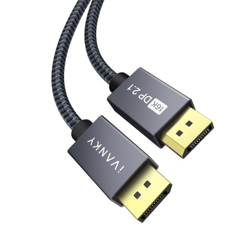 IVANKY Câble DisplayPort 16K 2.1/2.0 3M, 4K@240Hz/165Hz/144Hz, 16K@60Hz, 8K@120Hz, 2K@240Hz, Câble DP 2.0 Compatible avec HDR10,