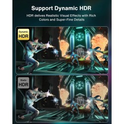 IVANKY Câble DisplayPort 1.4, 8K@60Hz, 4K@ 144Hz, 4K@75Hz y 1080@240Hz, Câble DisplayPort 1.4 Compatible avec HDR, FreeSync, G-S