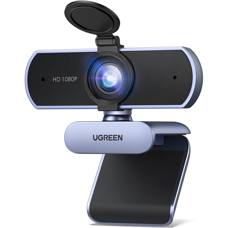Uvert webcam full hd 1080p 30fps caméra usb pc mise au point fixe deux micro 360 degrés rotation plug play windows macos linux y