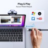 Uvert webcam full hd 1080p 30fps caméra usb pc mise au point fixe deux micro 360 degrés rotation plug play windows macos linux y