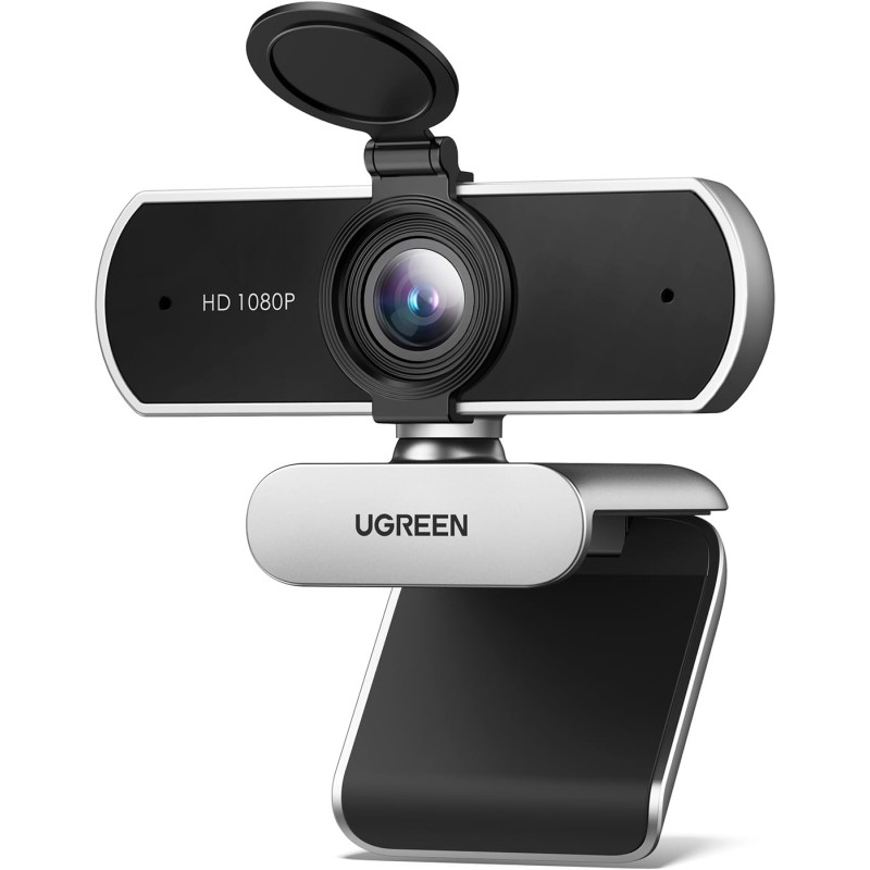 Uvert webcam full hd 1080p 30fps caméra usb pc mise au point fixe deux micro 360 degrés rotation plug play windows macos linux y