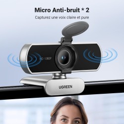 Uvert webcam full hd 1080p 30fps caméra usb pc mise au point fixe deux micro 360 degrés rotation plug play windows macos linux y