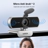 Uvert webcam full hd 1080p 30fps caméra usb pc mise au point fixe deux micro 360 degrés rotation plug play windows macos linux y