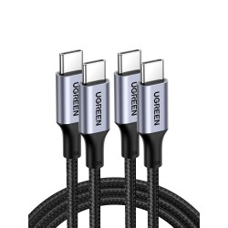 Uvert lot de 2 câble usb c vers usb c pd 100w 5a 20v charge rapide compatible avec macbook ipad pro iphone 17 pro max air 16 gal