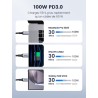 Uvert lot de 2 câble usb c vers usb c pd 100w 5a 20v charge rapide compatible avec macbook ipad pro iphone 17 pro max air 16 gal
