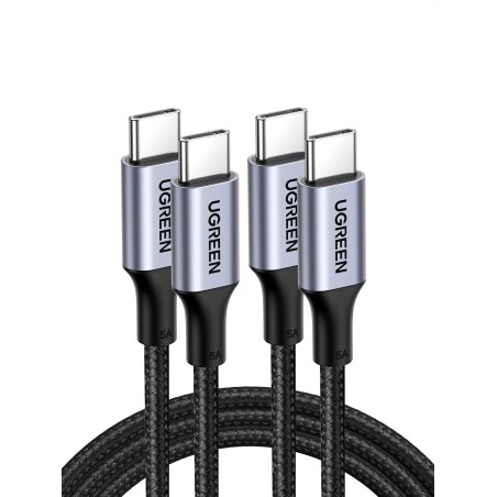 Uvert lot de 2 câble usb c vers usb c pd 100w 5a 20v charge rapide compatible avec macbook ipad pro iphone 17 pro max air 16 gal