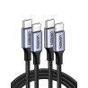 Uvert lot de 2 câble usb c vers usb c pd 100w 5a 20v charge rapide compatible avec macbook ipad pro iphone 17 pro max air 16 gal