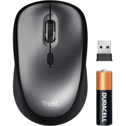 Trust Souris sans Fil Silencieuse avec Pile pour Gauchers et Droitiers, 800-1600 DPI, 83% Plastique Recyclé, Récepteur USB Stock